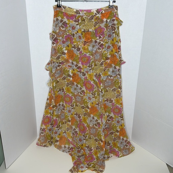 NWT VERONICA BEARD Silk Garden
Floral Eleonora Midi Skirt Stone Multi Size 0 - Picture 7 of 9